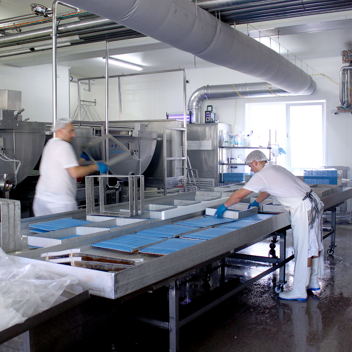 Durchflussgeräte zur UVC-Desinfektion und UVC-Umluftentkeimer sorgen für hygienische Reinheit bei der Käse-Produktion im Käsekeller